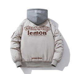 Men Vintage Jackets Jacket Embroidered Bomber Jacket Hooded Couple Baseball Uniform