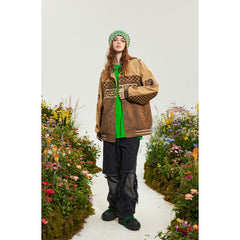 Unisex Jacket Vintage Loose Lapel Motorcycle Jacket