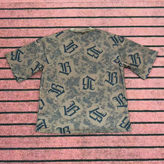 Street T Shirts Washed Old Oversize Hip Hop Skateboard Anime Print Short Sleeve