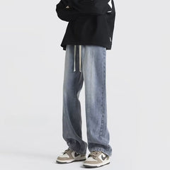 Men Jeans Summer Oversize Straight Loose Wide-Leg Pants