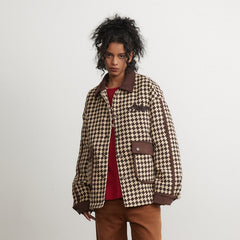 Unisex Jacket Men's and Women's Plaid Jacket Baggy Coat