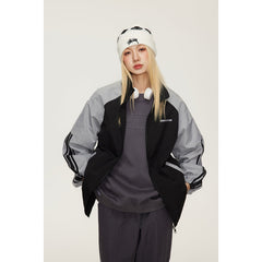 Unisex Jacket Spring and Autumn Vintage Coat Men's and Women's Tops Stand Collar Multicolor Jacket