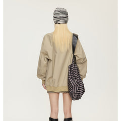 Unisex Jacket Loose Pockets Decorative Baseball Collar Jacket