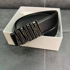 Amiri Belt Men's Belt Business Smooth Buckle Plain Weave