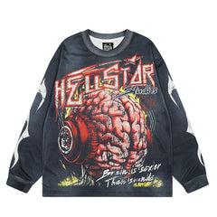 Hellstar Long Sleeve Shirts Hip-hop loose oversize