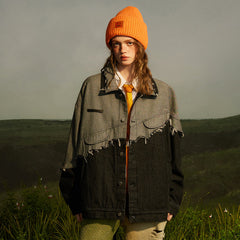 Unisex Jacket Denim Jacket Loose Lapels Denim Coat