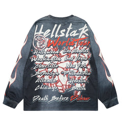 Hellstar Long Sleeve Shirts Hip-hop loose oversize