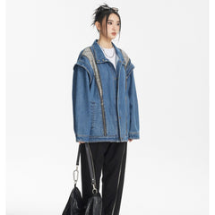 Unisex Jacket Retro Washed Denim Jacket Loose Denim Jacket