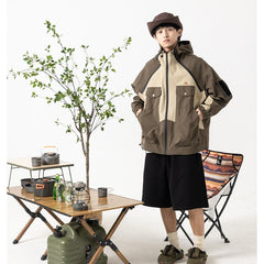 Unisex Jacket Vintage Hooded Hooded Jacket Outdoor Jacket Coat