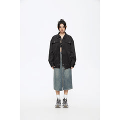 Unisex Jacket Spring and Autumn Retro Lapels Jacket Overalls