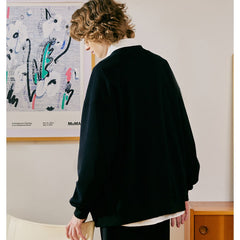 Unisex Jacket Vintage Waffle Knitted Cardigan Men Loose Top Coat