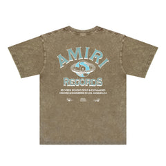 Amiri Washed Distressed T Shirt Printed Trendy Pure Cotton