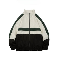 Unisex Jacket Vintage Sports Jacket Loose Half Zipper Pullover Coat