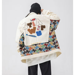Unisex Jacket Embroidered Jacket for Men and Women Loose Lapels Fashion Brand Coat