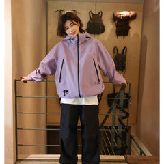 Unisex Jacket Shell Jacket Waterproof Wind-Resist Tool Wind-Resistant Hooded Jacket