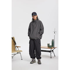 Unisex Jacket Retro Pullover Jacket Stand Collar Coat