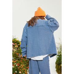 Unisex Jacket Denim Jacket Men and Women Couple Turn-down Collar Coat