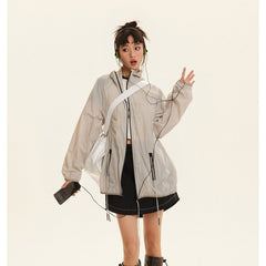 Unisex Jacket Vintage Sports Jacket Men and Women Stand Collar Sun Protective Clothes Coat