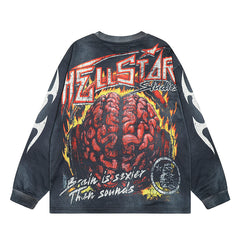 Hellstar Long Sleeve Shirts Hip-hop loose oversize