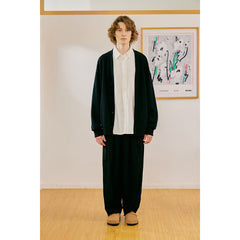 Unisex Jacket Vintage Waffle Knitted Cardigan Men Loose Top Coat