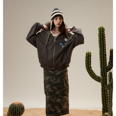 Unisex Jacket Vintage Hooded Hooded Jacket Windproof Collar Sweater Jacket