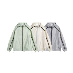 Unisex Jacket Summer Thin Coat Retro Hooded Coat Sun Protection for Men and Women Top