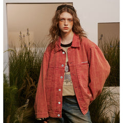 Unisex Jacket Vintage Denim Jacket Loose Jacket