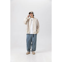 Unisex Jacket Retro Patchwork Baseball Jacket Coat