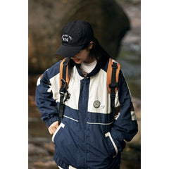 Unisex Jacket Stand Collar Coat for Male and Female Students Loose Jacket