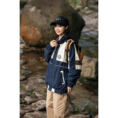 Unisex Jacket Stand Collar Coat for Male and Female Students Loose Jacket