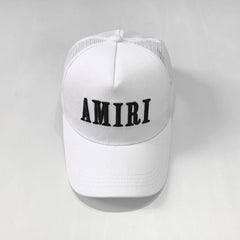 Amiri Hat Peaked Cap Sunshade Beach Casual Hat Adjustable Metal Lock Baseball Cap