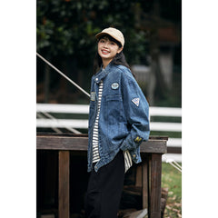 Unisex Jacket Vintage Denim Jacket Men's and Women's Same Washed Jacket Coat