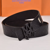 Amiri Belt Black CC pattern Golden deer logo
