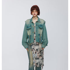 Unisex Jacket Retro Washed Denim Jacket Coat