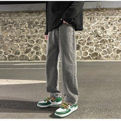 Men Jeans Loose Wide Leg Pants Spring Straight-Leg Trousers Men