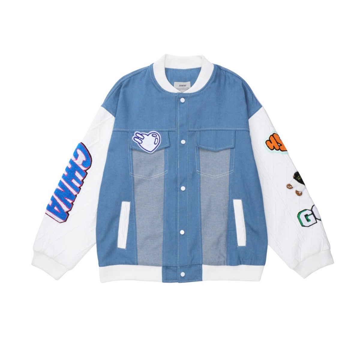 Unisex Jacket Spring and Autumn Embroidery Baggy Casual Jacket Couple Baseball Coat