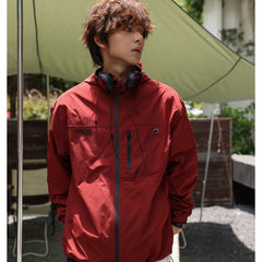 Unisex Jacket Shell Jacket Wind-Resist Tool Wind Hooded Jacket