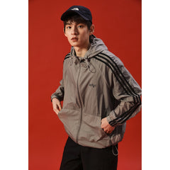 Unisex Jacket Vintage Sports Jacket Loose Hooded Sunscreen Coat