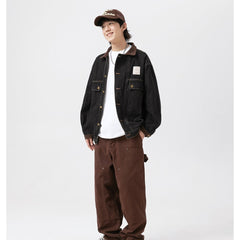 Unisex Jacket Denim Coat Autumn Retro Loose Design Jacket
