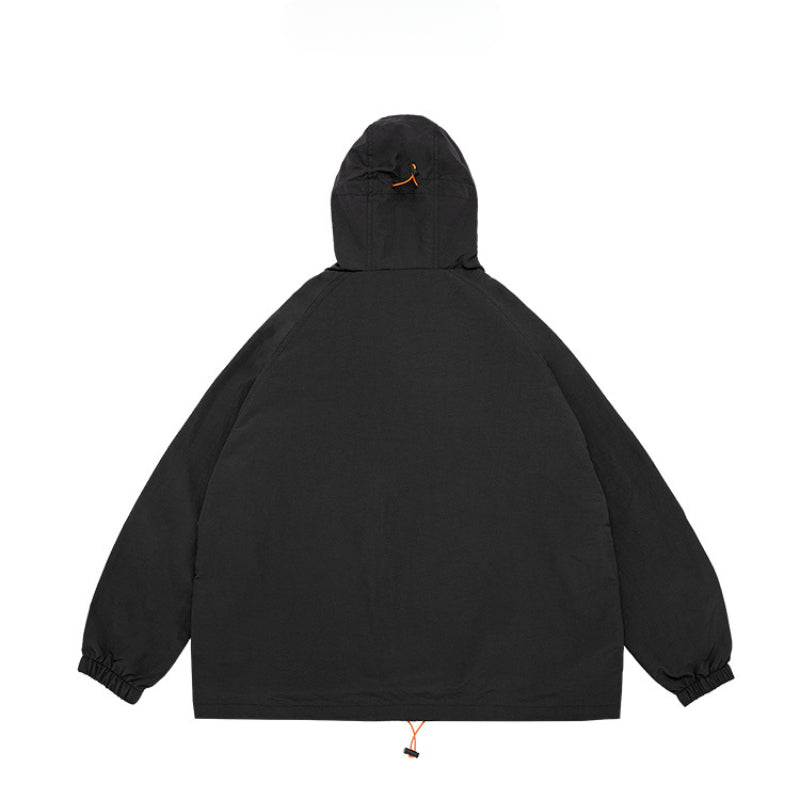Unisex Jacket Sports Jacket Shell Jacket Loose Mechanical Style Outdoor Hooded Jacket