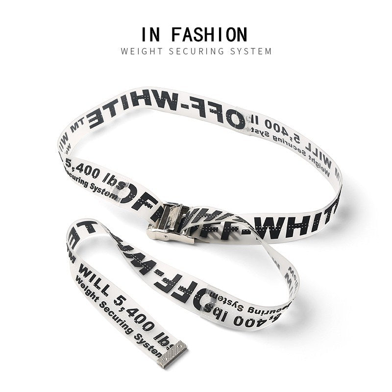 Off White Belt Embroidered Metal Head Belt