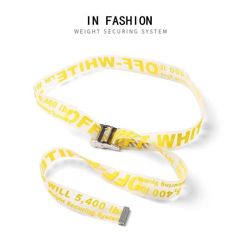 Off White Belt Embroidered Metal Head Belt