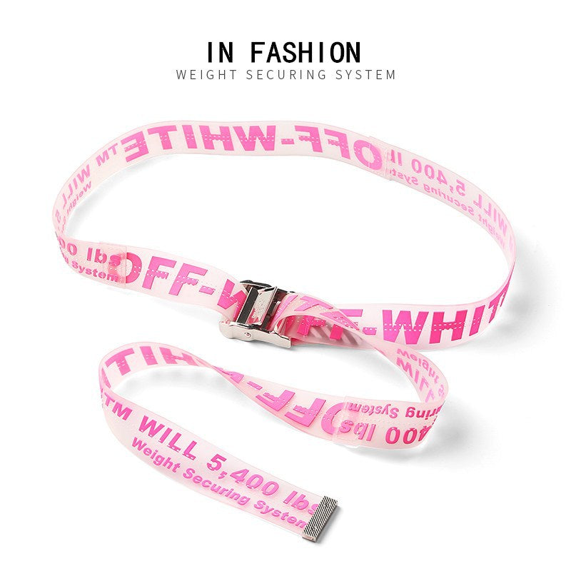 Off White Belt Embroidered Metal Head Belt