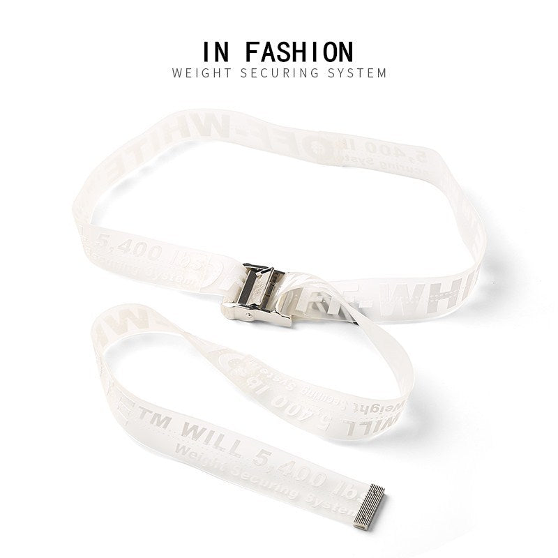 Off White Belt Embroidered Metal Head Belt