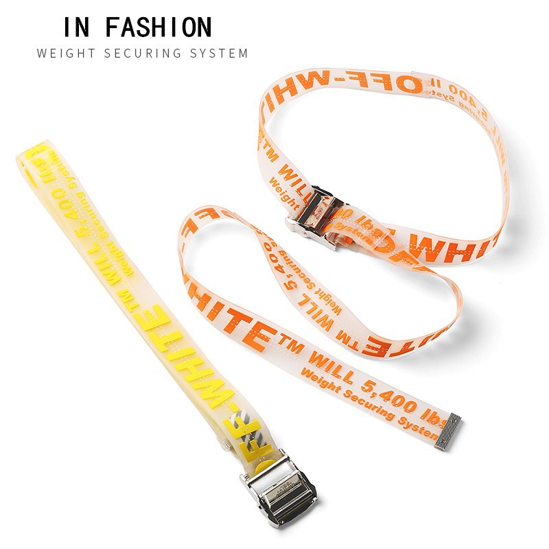 Off White Belt Embroidered Metal Head Belt