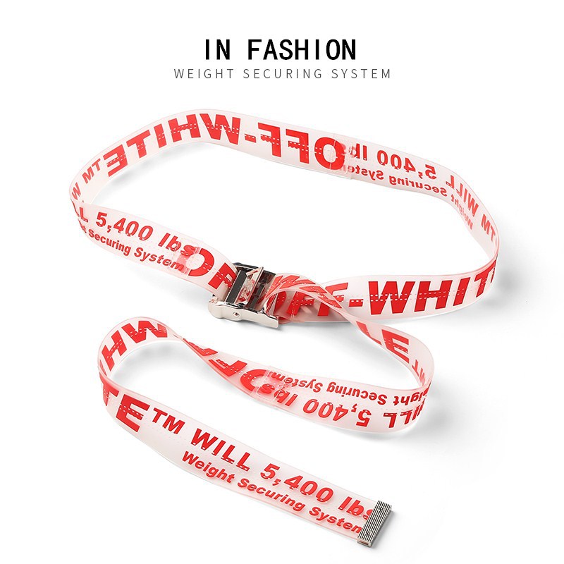 Off White Belt Embroidered Metal Head Belt