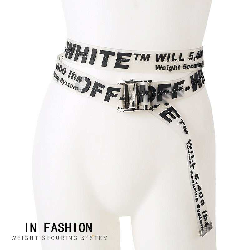 Off White Belt Embroidered Metal Head Belt
