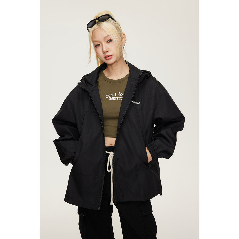 Unisex Jacket Autumn Retro Hooded Jacket for Men and Women Loose Casual Jacket