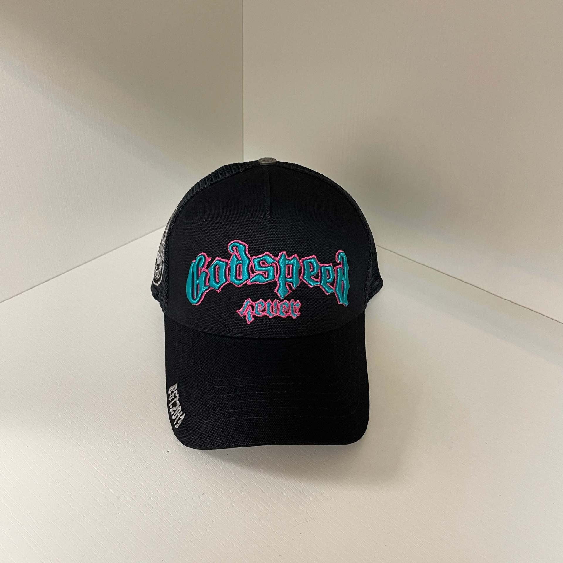 Godspeed hat caps Skull letter embroidered baseball cap Bent brim hat Men's and women's peaked
