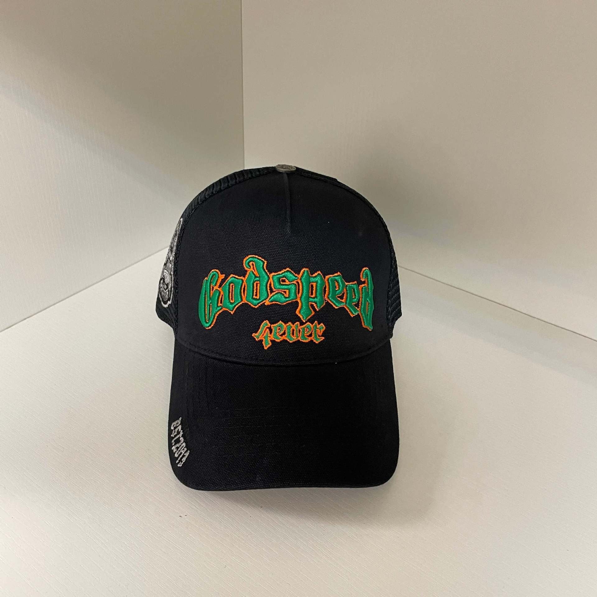 Godspeed hat caps Skull letter embroidered baseball cap Bent brim hat Men's and women's peaked
